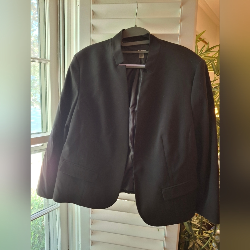 Nine West Black Blazer Structured Formal Jacket